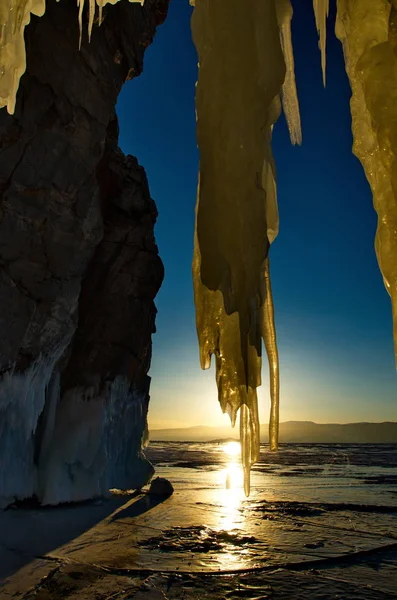 Pôr do sol no Lago Baikal — Fotografia de Stock