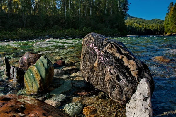 The stones of the mountain rivers of Siberia — Stock Photo, Image