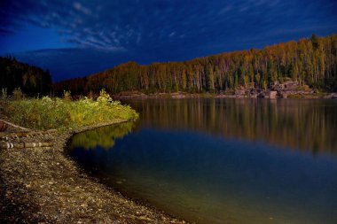 Ay ışığı gece Sibirya
