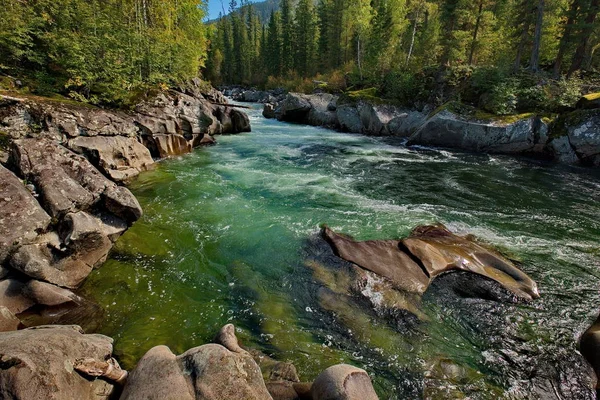 Skönheten i berget floderna i Sibirien — Stockfoto