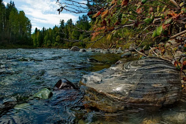 The beauty of the mountain rivers of Siberia — Stock Photo, Image