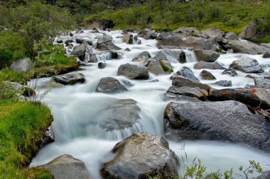 Yaz dağ Altay nehirler üzerinde