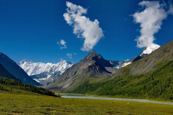 Yaz dağ Altay nehirler üzerinde