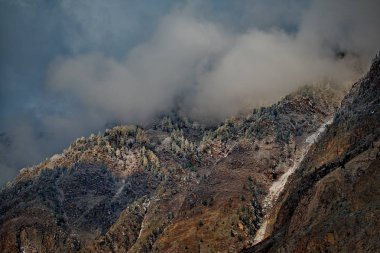 Rusya. Sibirya, sonbaharda Altay Dağları