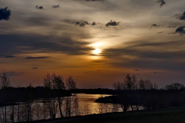 Rússia Pôr Sol Sibéria Ocidental — Fotografia de Stock