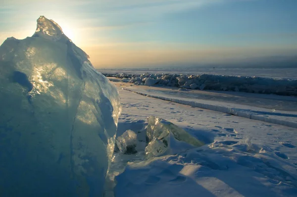 Rusia Increíble Transparencia Del Hielo Del Lago Baikal Debido Falta —  Fotos de Stock