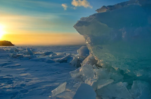 Rússia Incrível Transparência Gelo Lago Baikal Devido Falta Neve Frio — Fotografia de Stock