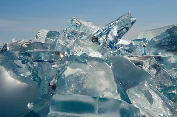 Russland Erstaunlich Die Transparenz Des Eises Des Baikalsees Aufgrund Des — Stockfoto