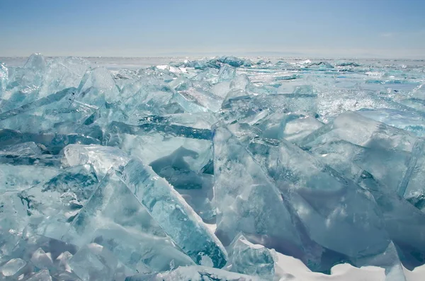 Russland Ostsibirien Erstaunlich Die Transparenz Des Eises Des Baikalsees Aufgrund — Stockfoto