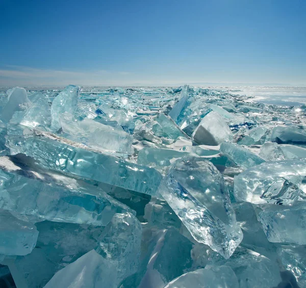 Russie Sibérie Orientale Incroyable Transparence Glace Lac Baïkal Raison Manque — Photo