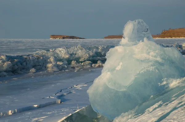 Rússia Sibéria Oriental Incrível Transparência Gelo Lago Baikal Devido Falta — Fotografia de Stock