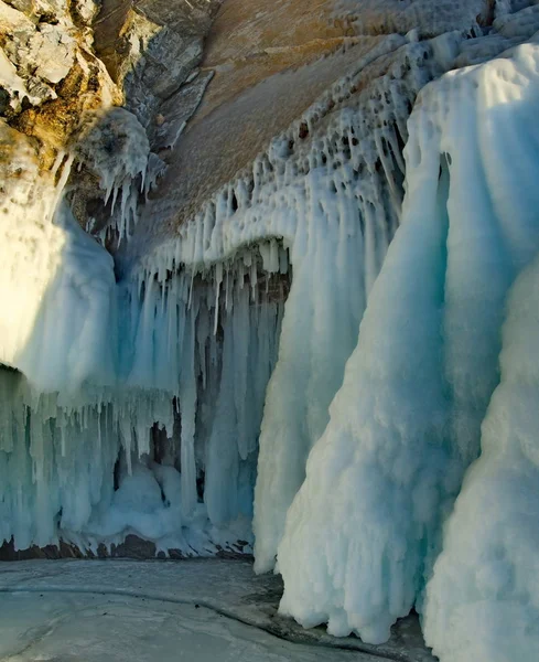 Beleza Das Cavernas Gelo Ilha Olkhon — Fotografia de Stock