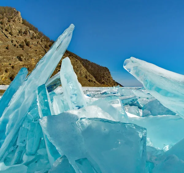 Jedinečné Ledové Jezero Bajkal — Stock fotografie