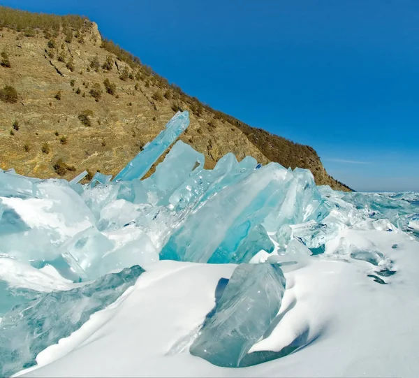 Lago Ghiaccio Unico Baikal — Foto Stock