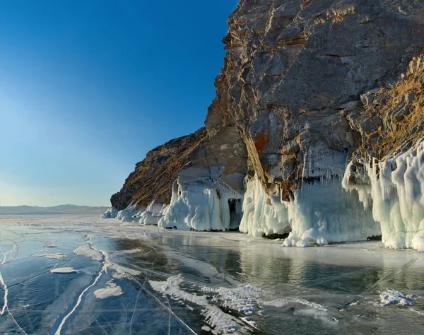 Lago Ghiaccio Unico Baikal — Foto Stock