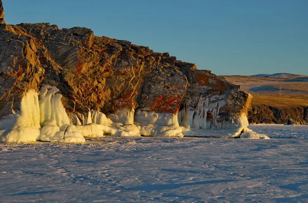 Lago Ghiaccio Unico Baikal — Foto Stock