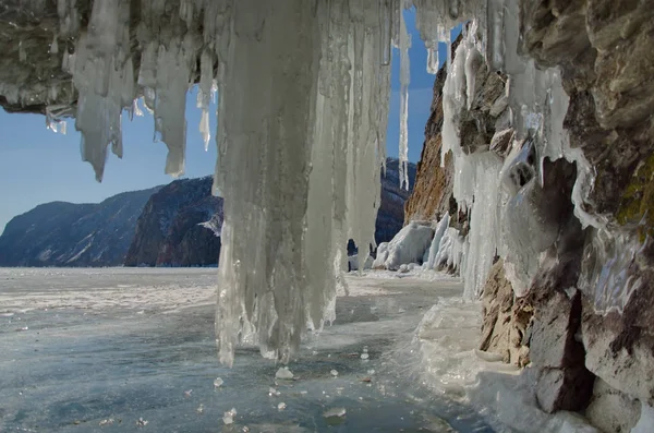 Rusko Východní Sibiř Bajkal Ledové Jeskyně Ostrově Olkhon Malé Moře — Stock fotografie