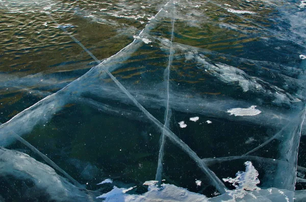 バイカル湖の氷のテクスチャ — ストック写真