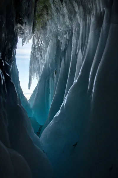 Russland Ostsibirien Baikalsee Eishöhlen Der Insel Olchon Aus Dem Kleinen — Stockfoto
