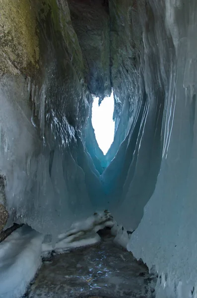 Rússia Sibéria Oriental Lago Baikal Cavernas Gelo Ilha Olkhon Mar — Fotografia de Stock