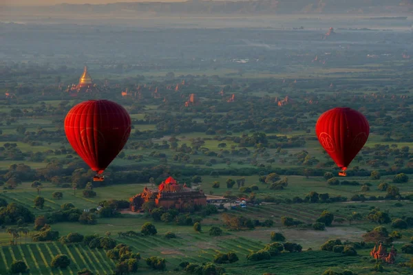 Bagan Μιανμάρ 2016 Κάθε Πρωί Την Αυγή Μια Ντουζίνα Μπαλόνια — Φωτογραφία Αρχείου