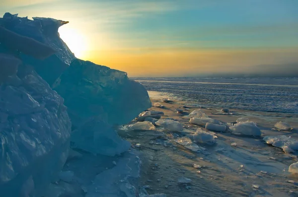 Russia Siberia Orientale Incredibile Trasparenza Del Ghiaccio Del Lago Baikal — Foto Stock