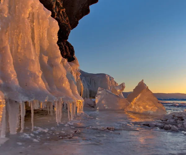 Russia Siberia Orientale Bellezza Sorprendente Tramonti Sulle Isole Del Piccolo — Foto Stock