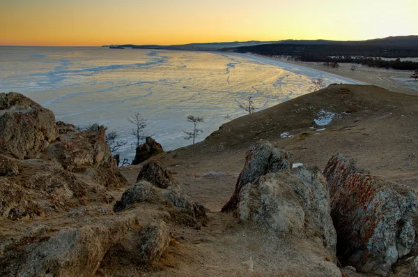 Rusia Lago Baikal Amanecer Cabo Burhan Isla Olkhon —  Fotos de Stock