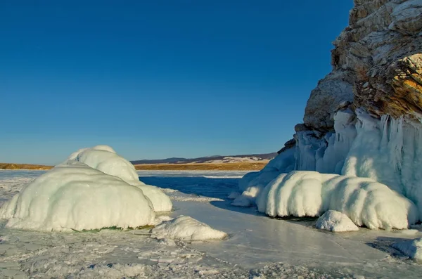 Rusia Siberia Oriental Increíble Transparencia Del Hielo Del Lago Baikal —  Fotos de Stock