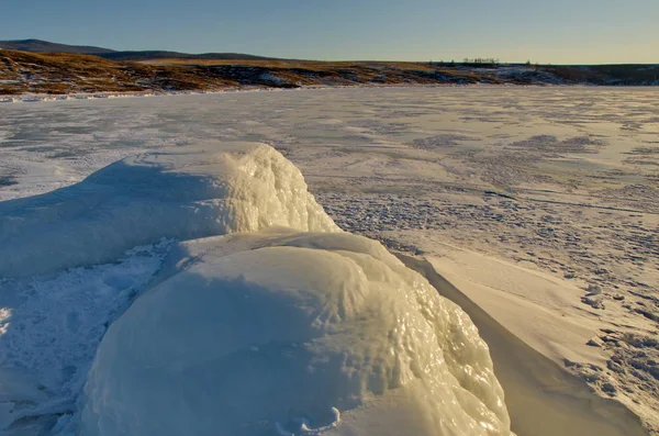 Rússia Sibéria Oriental Incrível Transparência Gelo Lago Baikal Devido Falta — Fotografia de Stock