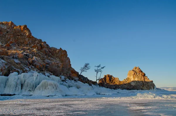 Russland Felsige Küste Der Olchonischen Insel Des Baikalsees — Stockfoto