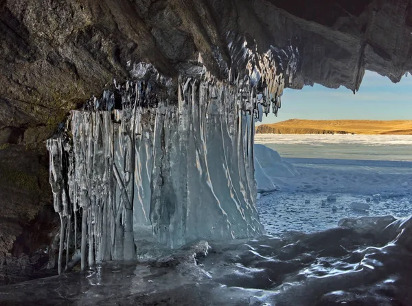 Russie Sibérie Orientale Lac Baïkal Grottes Glace Île Olkhon Petite — Photo