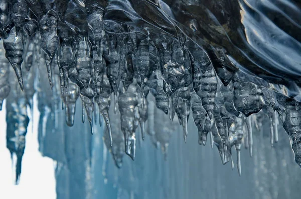 Russia Siberia Orientale Lago Baikal Grotte Ghiaccio Dell Isola Olkhon — Foto Stock