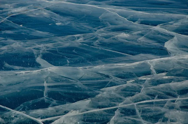 Textura Gelo Lago Baikal — Fotografia de Stock