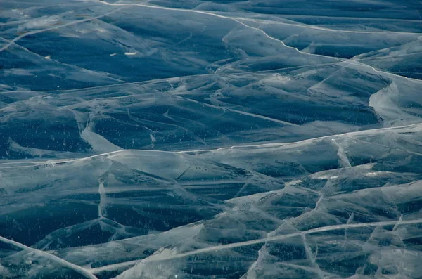 Textura Hielo Del Lago Baikal — Foto de Stock