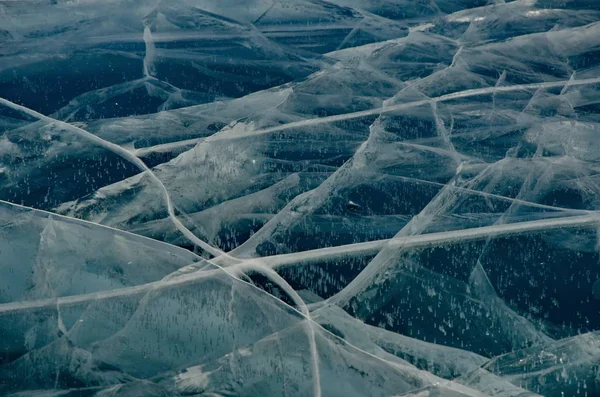 Textura Hielo Del Lago Baikal —  Fotos de Stock