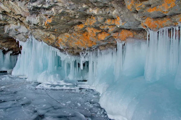 Rusland Unieke Schoonheid Van Transparante Ijs Van Het Baikalmeer — Stockfoto