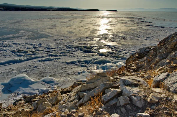 Rusko Jezero Bajkal Ostrov Pustém Břehu Olkhon — Stock fotografie