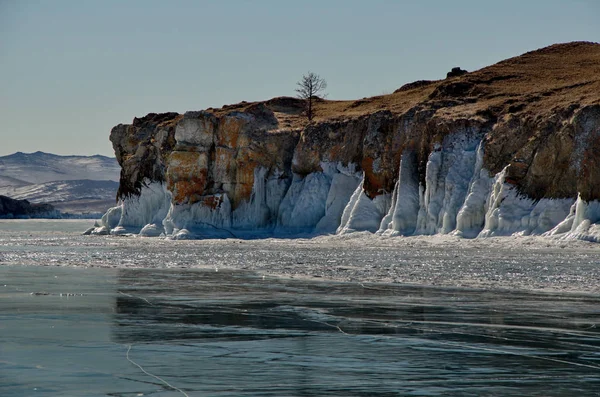 Rusia Siberia Oriental Increíble Transparencia Del Hielo Del Lago Baikal —  Fotos de Stock