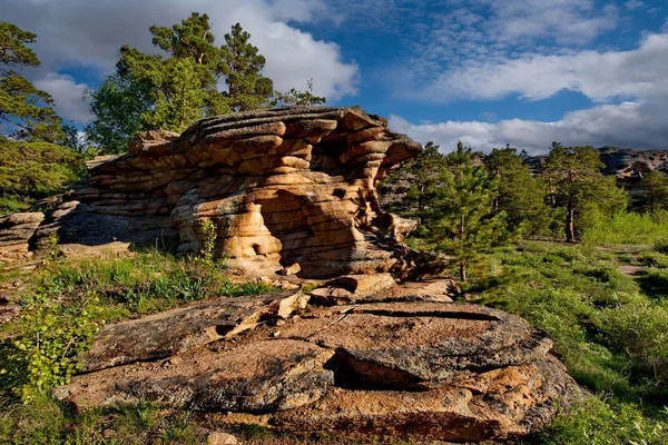 Kazajstán Oriental Parque Nacional Las Montañas Antiguas Bayanaul Ubicado Interminable — Foto de Stock