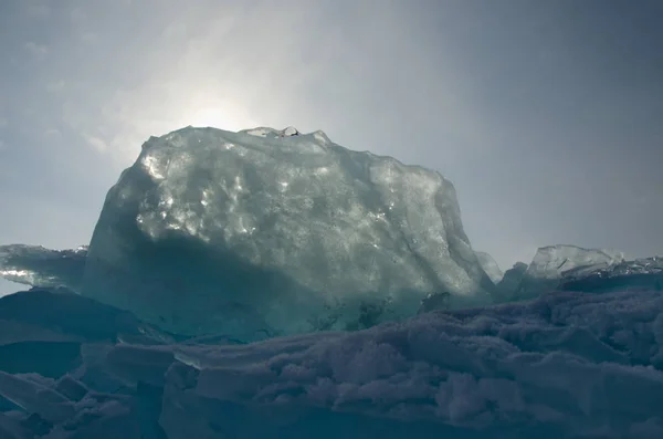 Росія Купа Льоду Озеро Байкал — стокове фото