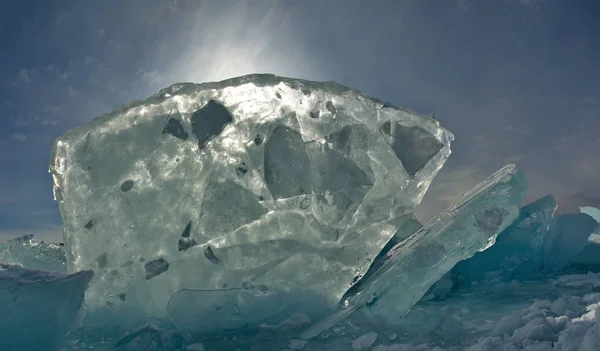 Russia Mucchio Ghiaccio Sul Lago Baikal — Foto Stock