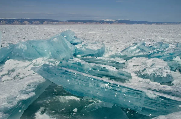 Rusya Deniz Baykal Buza Yığını — Stok fotoğraf