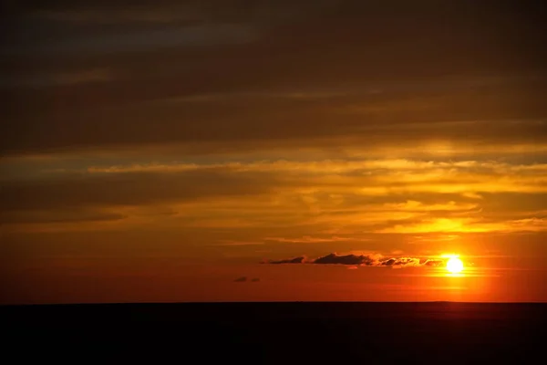 Céu Incrível Pôr Sol Cazaquistão — Fotografia de Stock