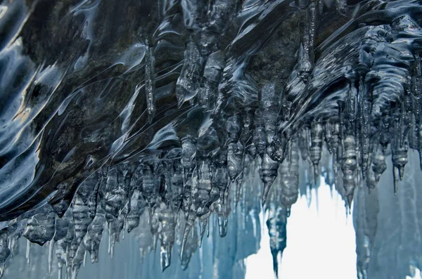 Rusia Siberia Oriental Lago Baikal Cuevas Hielo Isla Olkhon Desde —  Fotos de Stock