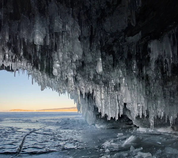 Russie Sibérie Orientale Lac Baïkal Les Falaises Glacées Île Olkhon — Photo