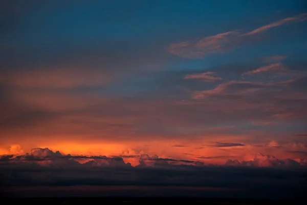 Céu Incrível Pôr Sol Cazaquistão — Fotografia de Stock