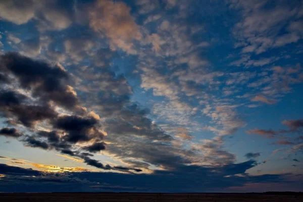 Cielo Increíble Atardecer Kazajstán —  Fotos de Stock
