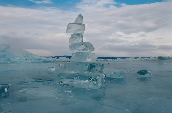 Rusia Belleza Única Del Hielo Transparente Del Lago Baikal —  Fotos de Stock