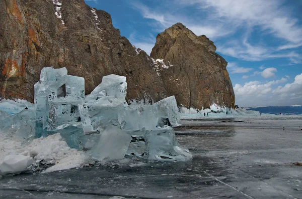 Rusland Een Stapel Van Ijs Het Baikalmeer — Stockfoto